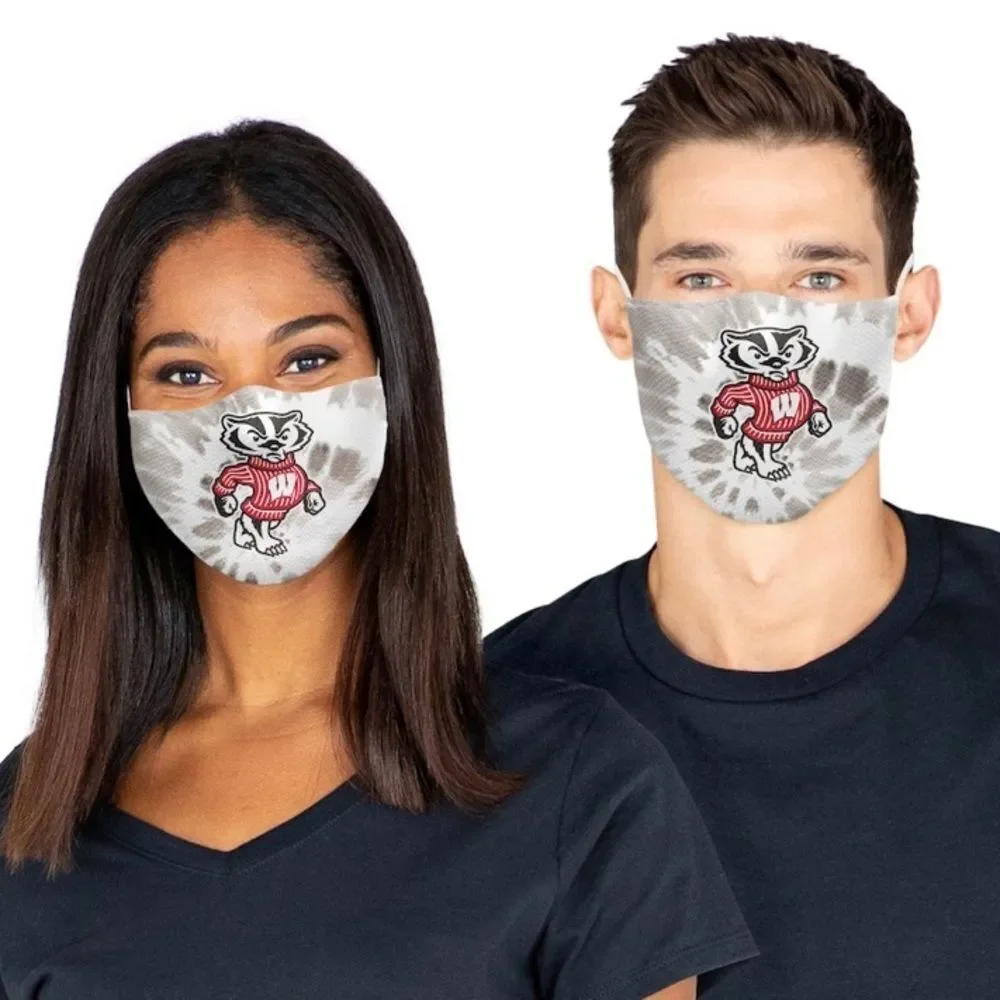 NIP Wisconsin Badgers Men's Women's Face Covering Mask Masks Set of 2